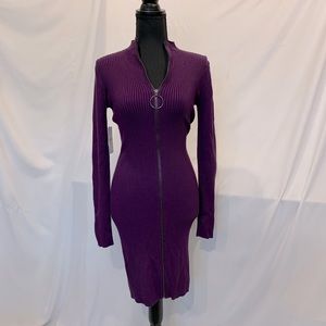 NWT Guess purple ribbed sweater convertible dress